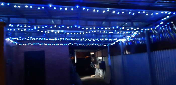 Фотография покупателя товара Гирлянда «Нить» 20 м с насадками «Шарики 1.5 см», IP44, тёмная нить, 200 LED, свечение бело-синее, мигание, 220 В - Фото 11