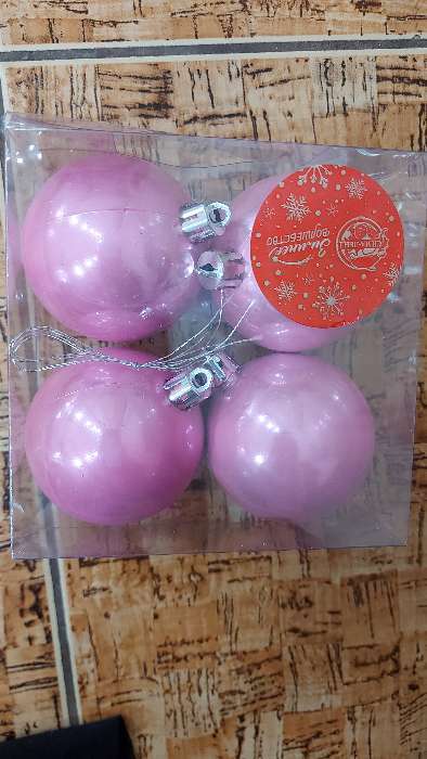 Фотография покупателя товара Набор шаров пластик d-6 см, 4 шт "Глянец" розовый