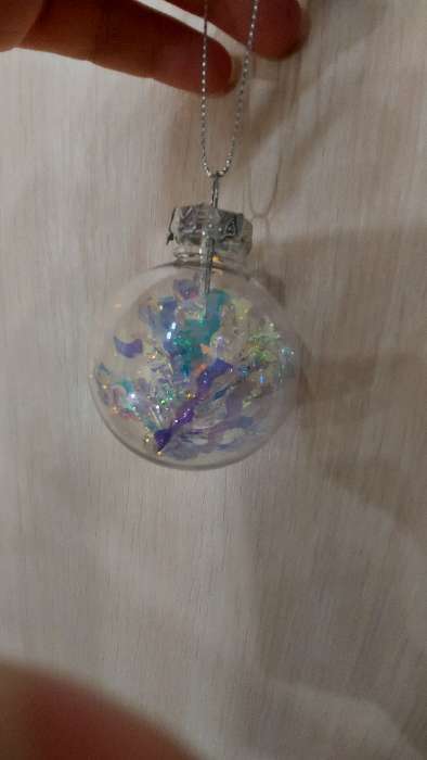 Фотография покупателя товара Ёлочные игрушки «Льдинка - мишура», шары новогодние, d=8 см, набор 6 шт., прозрачный - Фото 7