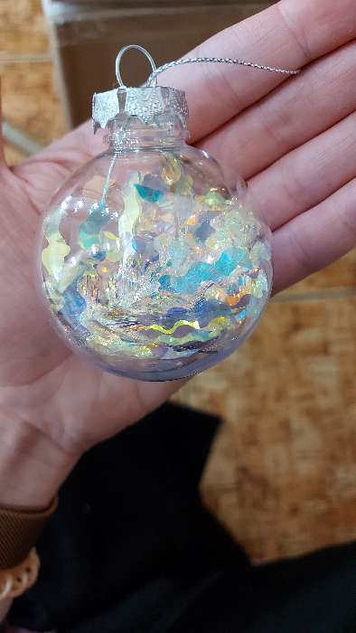 Фотография покупателя товара Ёлочные игрушки «Льдинка - мишура», шары новогодние, d=8 см, набор 6 шт., прозрачный - Фото 8