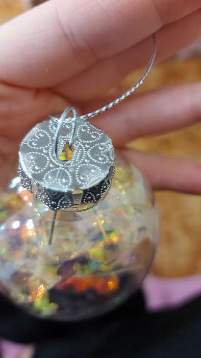 Фотография покупателя товара Ёлочные игрушки «Льдинка - мишура», шары новогодние, d=8 см, набор 6 шт., прозрачный - Фото 4