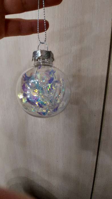 Фотография покупателя товара Ёлочные игрушки «Льдинка - мишура», шары новогодние, d=8 см, набор 6 шт., прозрачный - Фото 6