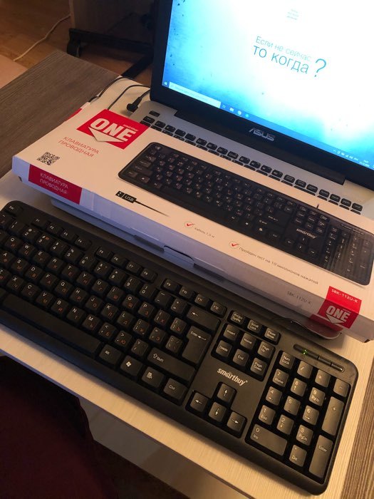 Фотография покупателя товара Клавиатура Smartbuy ONE 112, проводная, мембранная, 104 клавиши, USB, чёрная - Фото 1