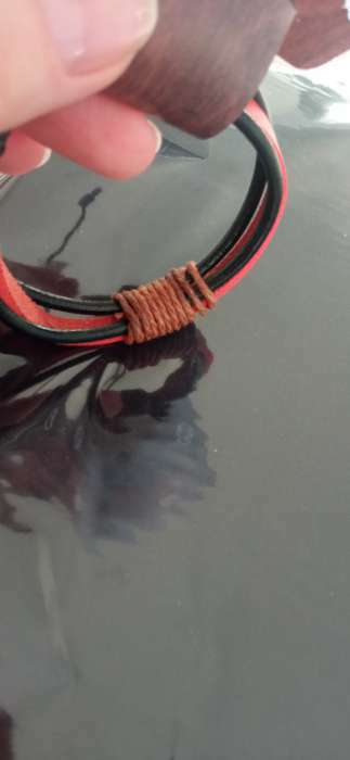 Фотография покупателя товара Браслет унисекс «Сила» плетение, цвет красно-чёрный, d=7 см - Фото 6
