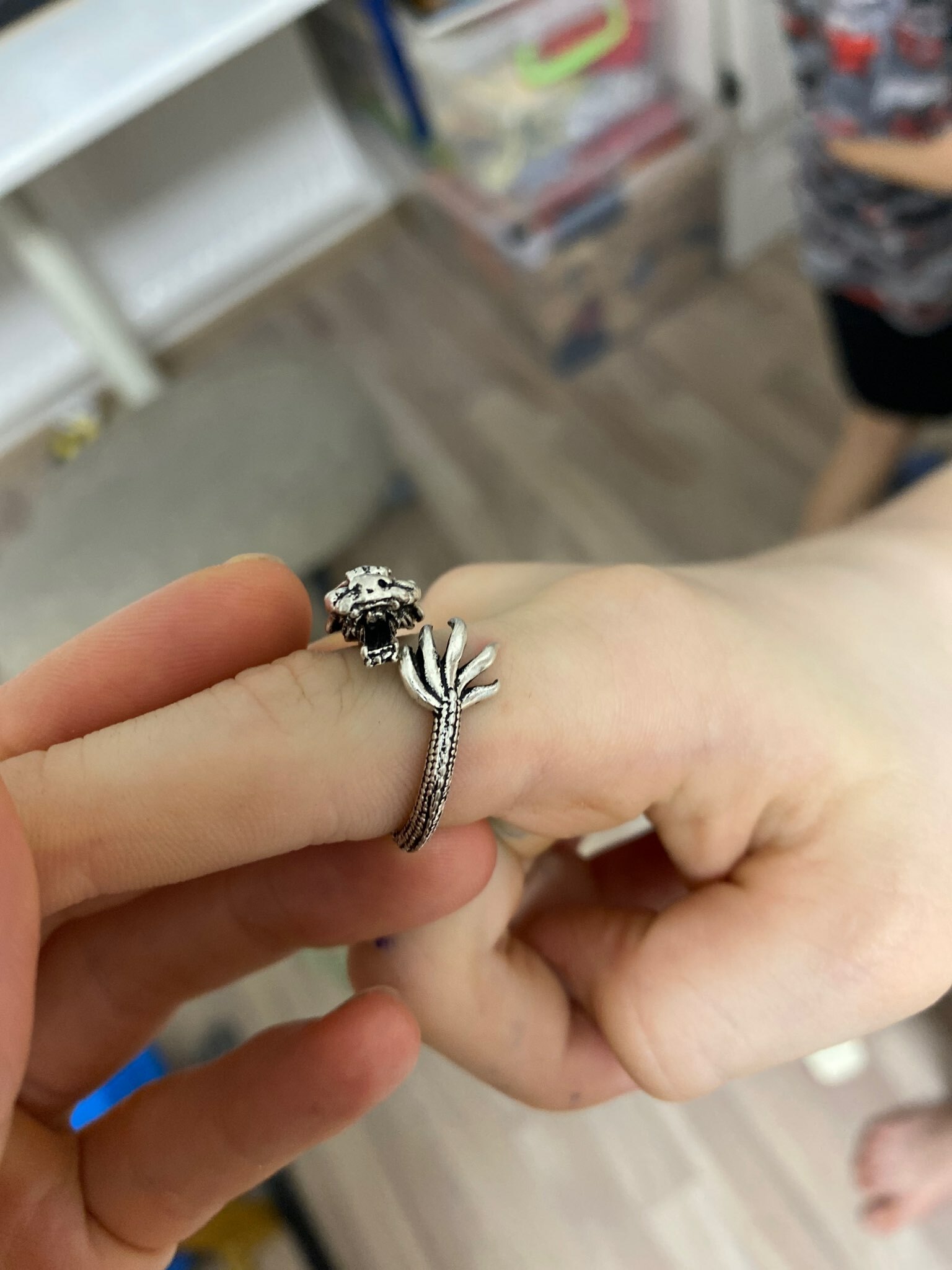 Фотография покупателя товара Кольцо «Перстень» дракон, цвет чернёное серебро, безразмерное