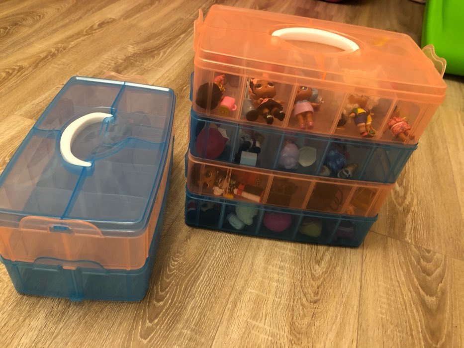 Фотография покупателя товара Органайзер для хранения пластиковый, 3 яруса, 30 отделений, 32×18×24 см, цвет голубой