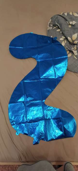 Фотография покупателя товара Шар фольгированный 32" Цифра 2, индивидуальная упаковка, цвет синий