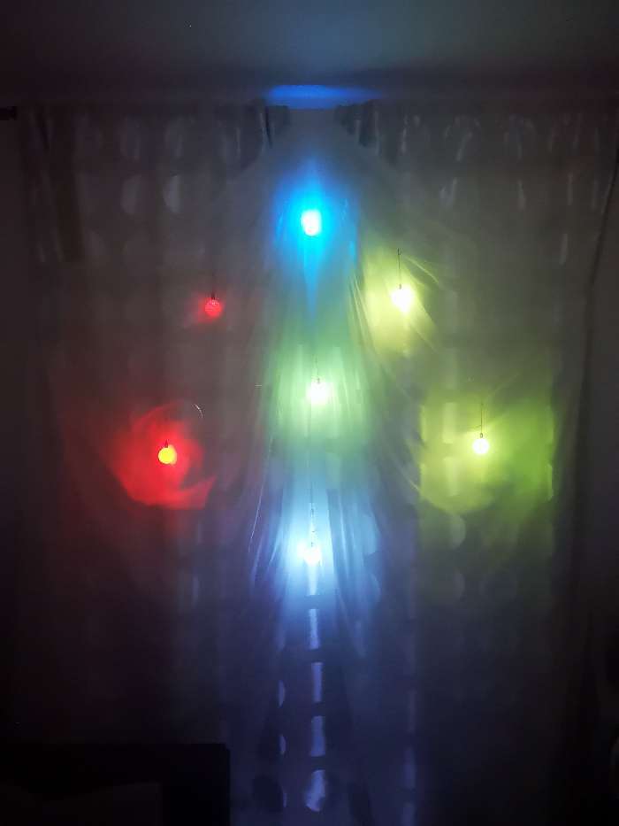 Фотография покупателя товара Подвеска световая "Шарик" (батарейки в комплекте), 5 см, 1 LED, RGB - Фото 4