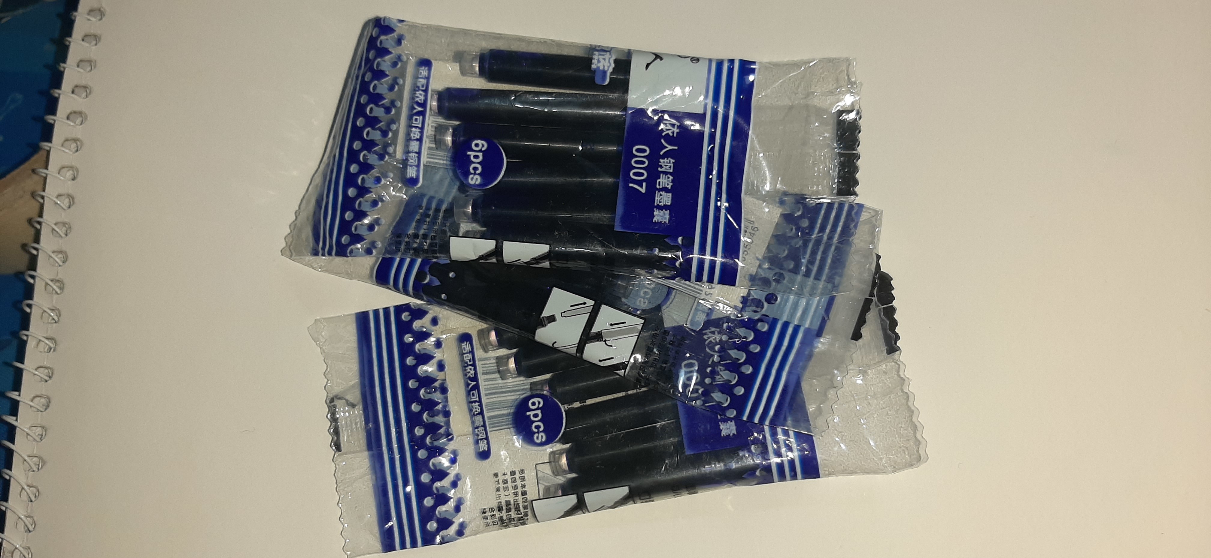 Фотография покупателя товара Набор картриджей для перьевой ручки, 6 шт., синие, в пакете - Фото 3