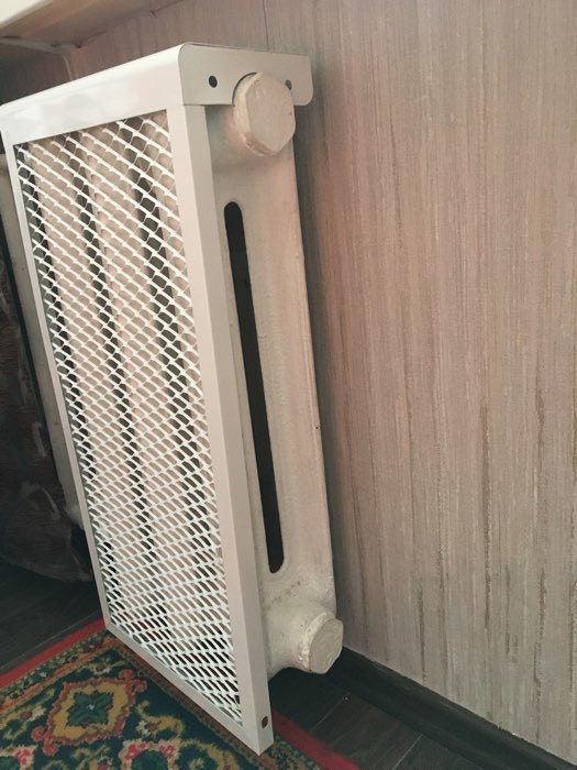 Фотография покупателя товара Экран на чугунный радиатор, 290 х 610 х 142 мм, 3 секции, металлический, белый - Фото 2