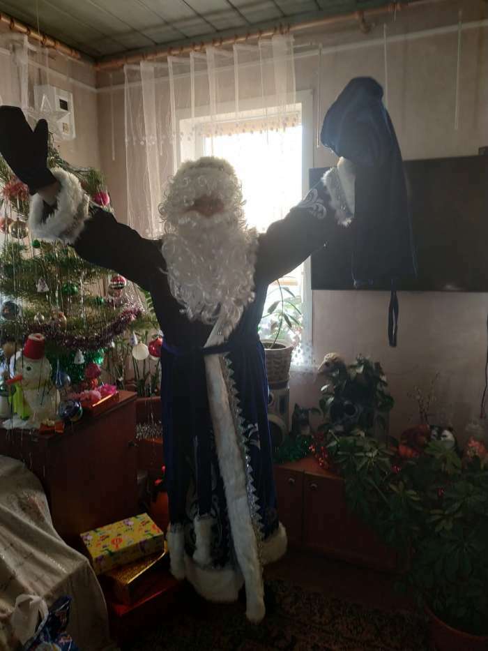 Фотография покупателя товара Карнавальный костюм «Дед Мороз», цвет синий, р. 54-56, рост 188 см
