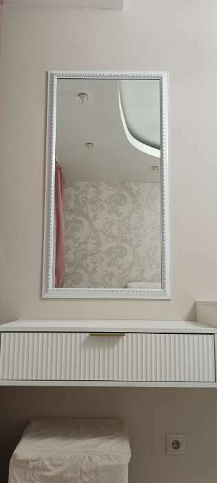 Фотография покупателя товара Зеркало настенное «Медальон», белое, 60×110 cм, рама пластик, 43 мм