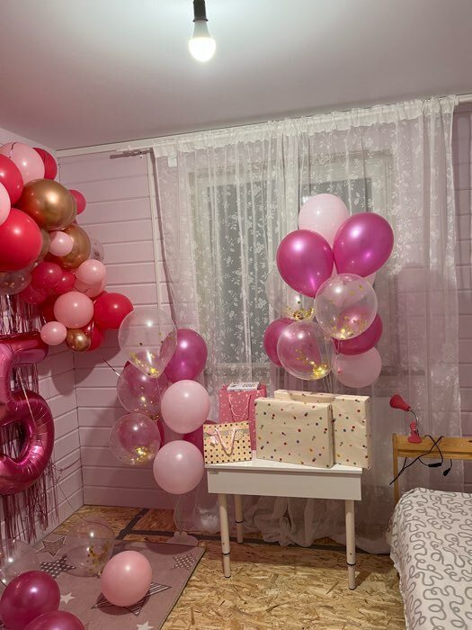 Фотография покупателя товара Шары воздушные, букет «Фантазия», латекс, с конфетти, набор 15 шт. - Фото 6