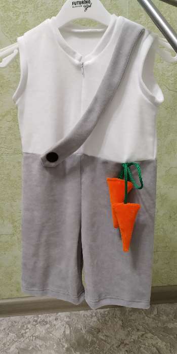 Фотография покупателя товара Карнавальный костюм для мальчика «Заяц» от 1,5-3-х лет, велюр, комбинезон, шапка