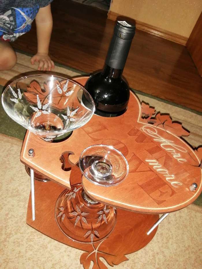 Фотография покупателя товара Подставка под вино и бокалы "Wine love"