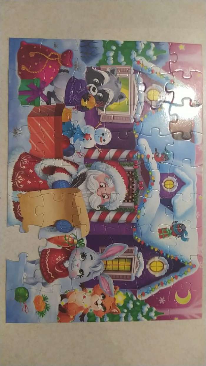Фотография покупателя товара Пазлы в металлической коробке «Домик Дедушки Мороза», 54 детали