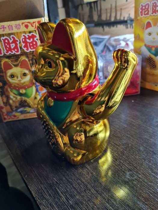 Фотография покупателя товара Сувенир кот пластик "Манэки-нэко" h=14,5 см