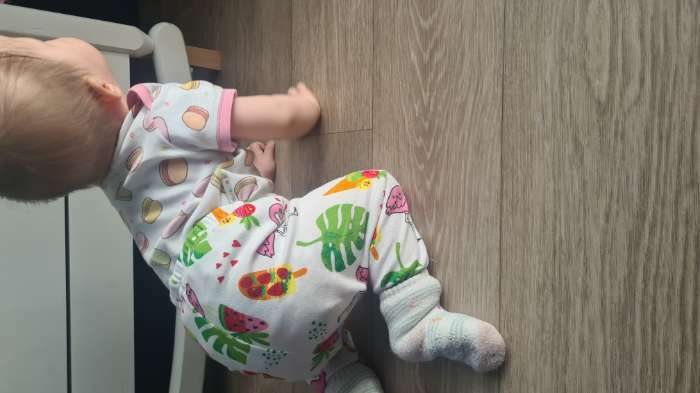 Фотография покупателя товара Штанишки детские, цвет белый/фламинго, рост 74 см