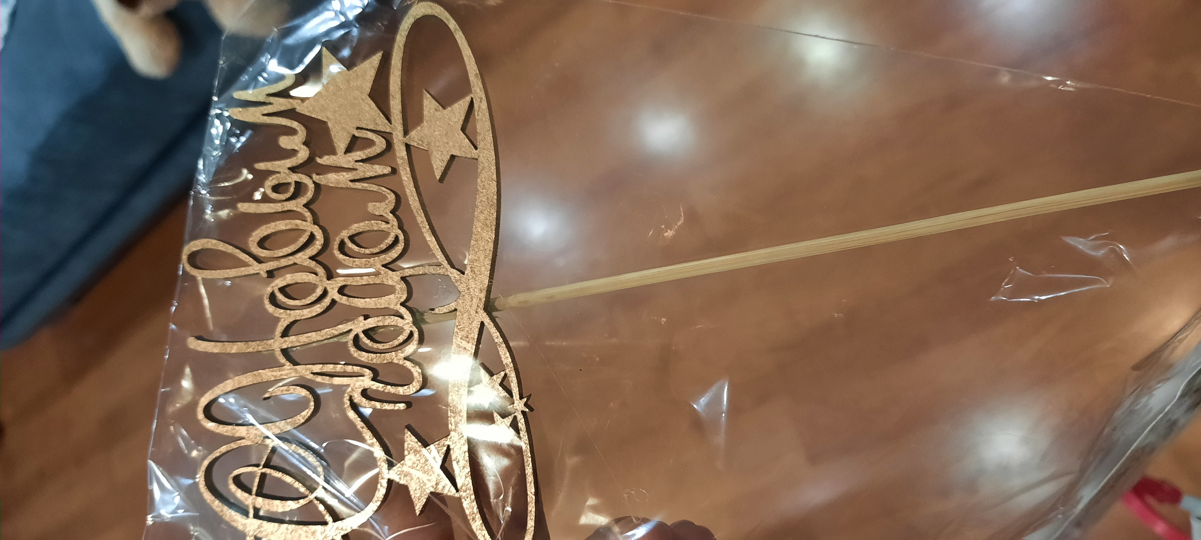 Фотография покупателя товара Топпер "С Новым Годом со звездой", золотой, в пакете с подвесом, 11×7см Дарим Красиво - Фото 2