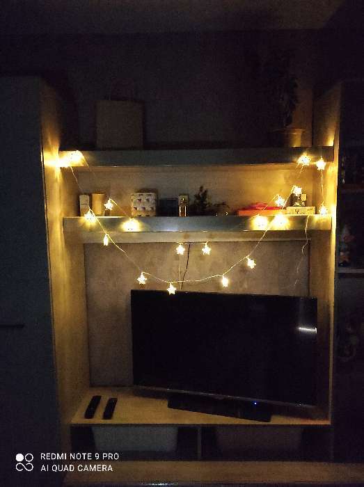 Фотография покупателя товара Гирлянда «Нить» 4 м с насадками «Звёздочка», IP20, прозрачная нить, 20 LED, свечение тёплое белое, 8 режимов, 220 В - Фото 1