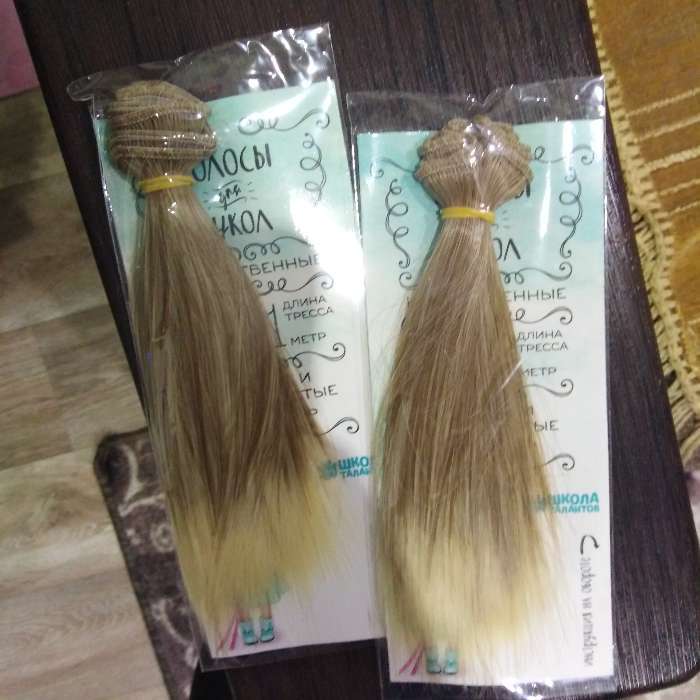 Фотография покупателя товара Волосы - тресс для кукол «Прямые» длина волос: 15 см, ширина: 100 см, №LSA051 - Фото 1