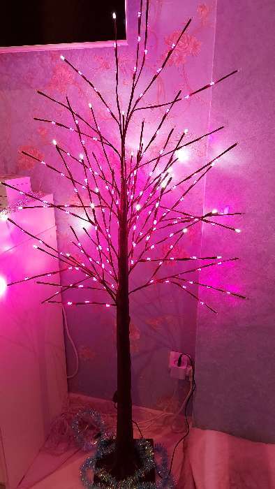 Фотография покупателя товара Светодиодное дерево 1.5 м, 224 LED, мерцание, 220 В, свечение розовое - Фото 19