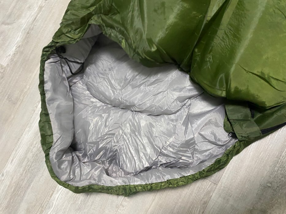 Фотография покупателя товара Спальный мешок, туристический, 220 х 75 см, до -20 градусов, 700 г/м2, цвет оливковый