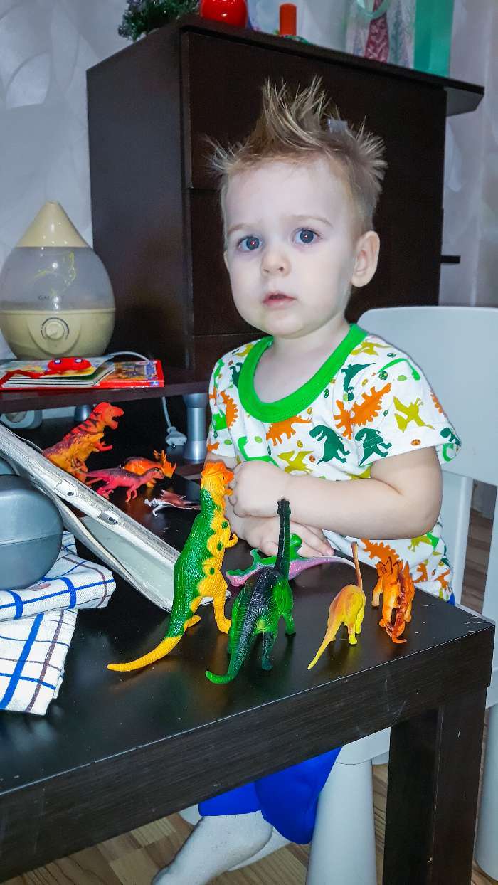 Фотография покупателя товара Футболка для мальчика, цвет белый/динозавры, рост 98 см - Фото 3