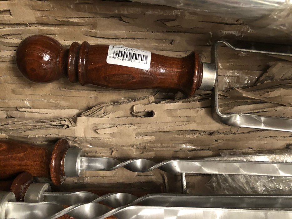 Фотография покупателя товара Шампур с деревянной ручкой, рабочая длина - 50 см, ширина - 20 мм, толщина - 3 мм с узором - Фото 15