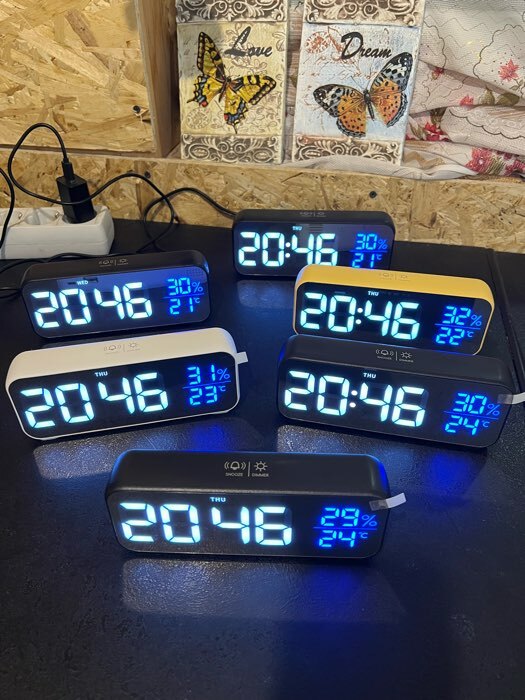 Фотография покупателя товара Часы - будильник электронные настольные: календарь, термометр, гигрометр, 16.8 х 6.6 см - Фото 2