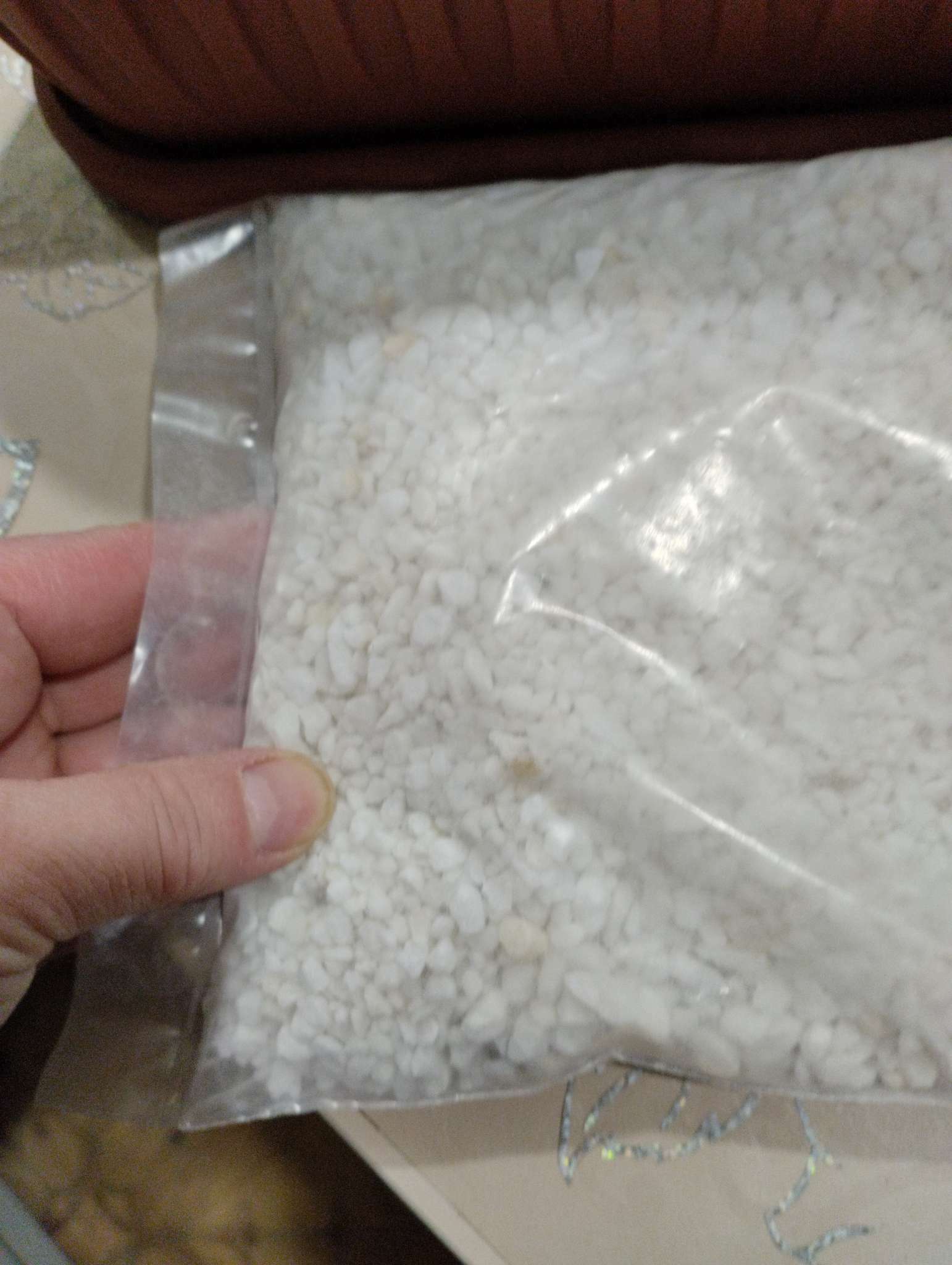 Фотография покупателя товара Мраморный песок "Рецепты Дедушки Никиты", отборная, белая, фр 2,5-5 мм , 1 кг