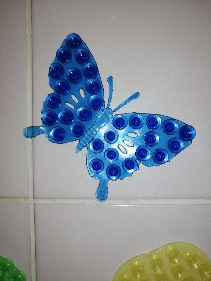 Фотография покупателя товара Мини-коврик для ванны «Ажурная бабочка», 9×11,5 см, цвет МИКС
