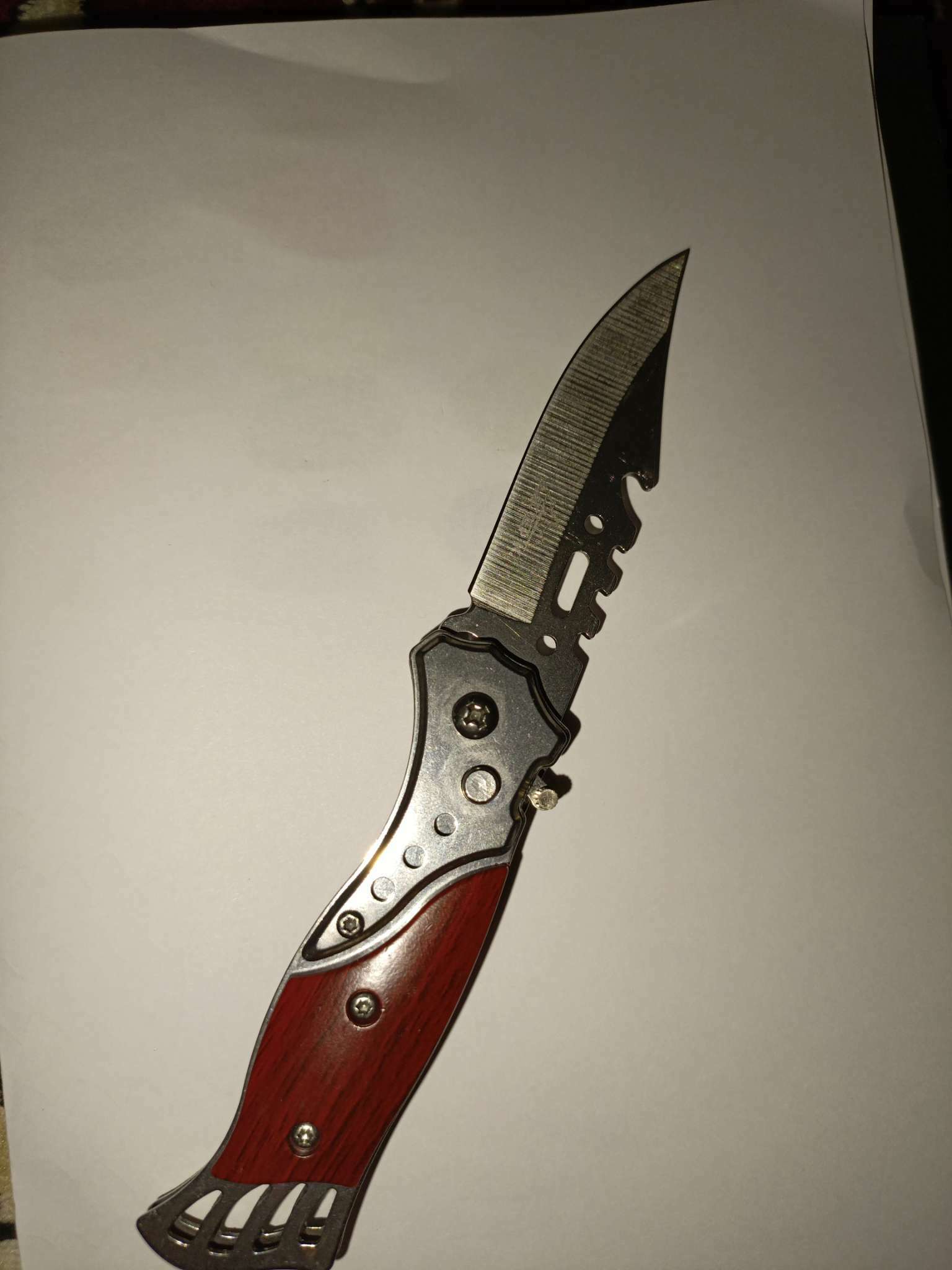 Фотография покупателя товара Нож складной «Пескарь», 16.4 см, клинок 72 мм/1.5 мм, с фонариком - Фото 1