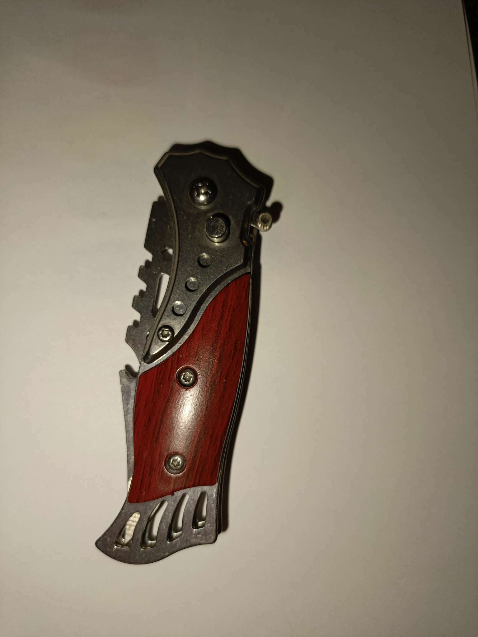 Фотография покупателя товара Нож складной «Пескарь», 16.4 см, клинок 72 мм/1.5 мм, с фонариком - Фото 2