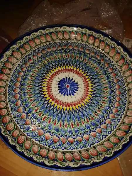 Фотография покупателя товара Ляган Риштанская Керамика "Узоры", 46 см, синий