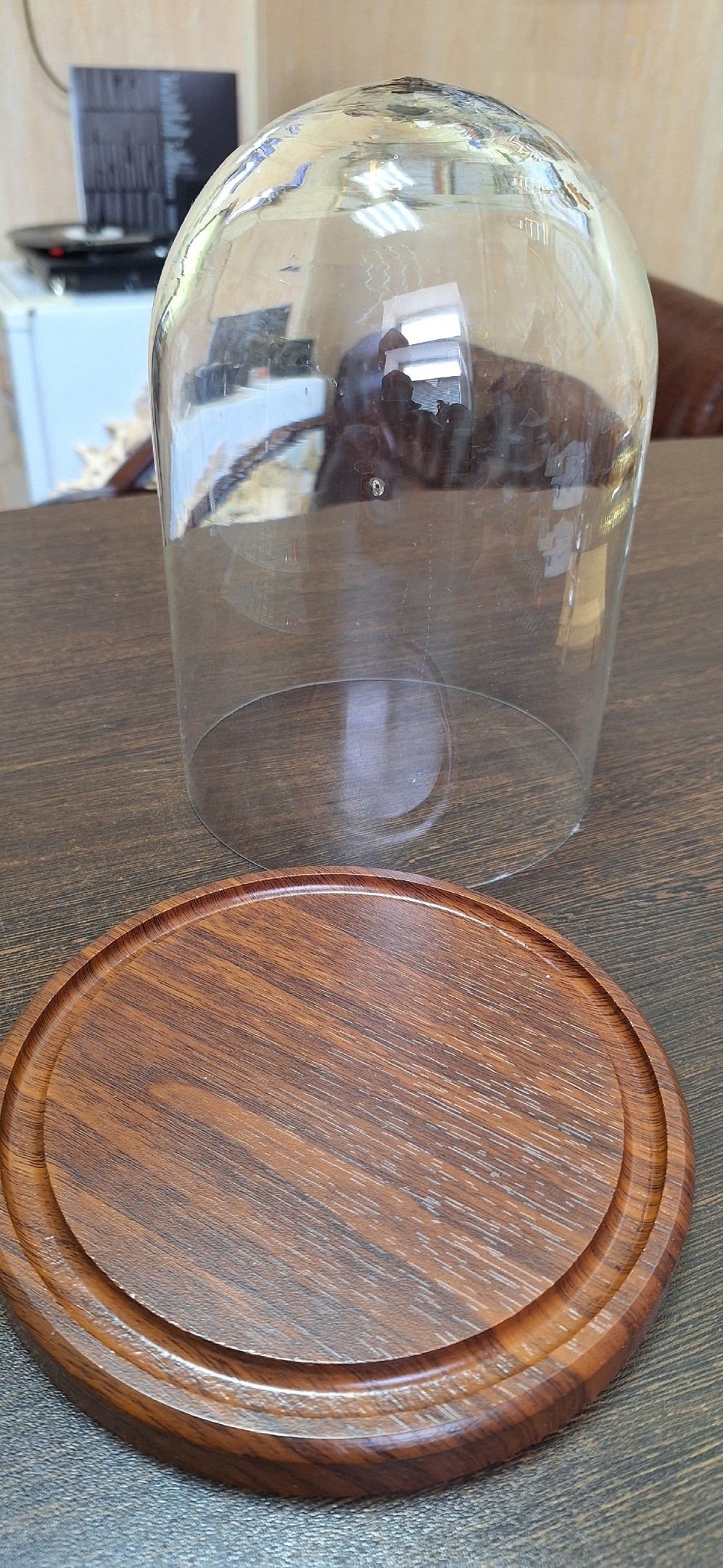 Фотография покупателя товара Стеклянный купол-клош на деревянной подставке "Венсан - 1", 20х15 см, коричневый - Фото 1