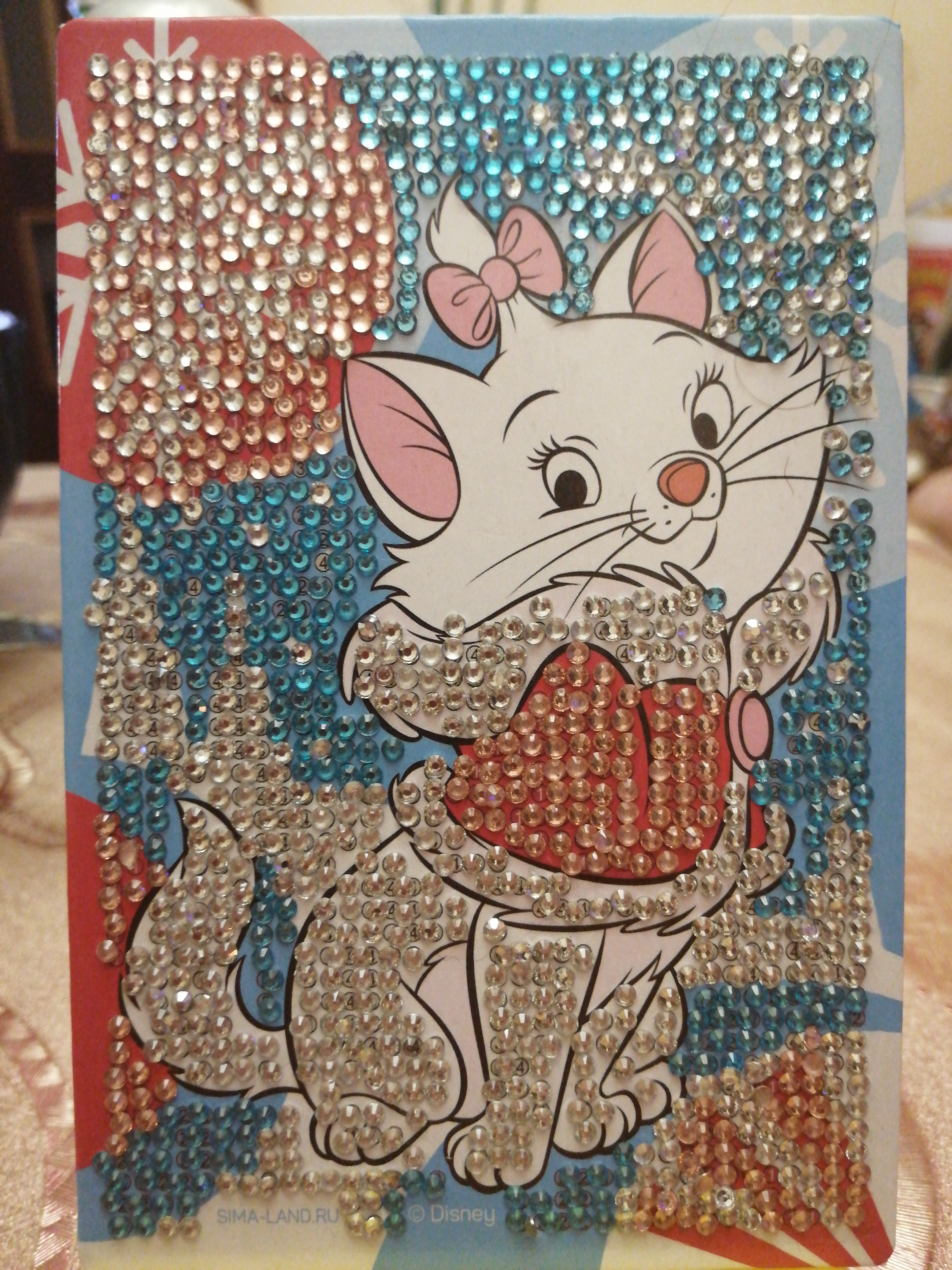 Фотография покупателя товара Алмазная мозаика для детей Коты аристократы + емкость, стержень с клеевой подушечкой - Фото 2