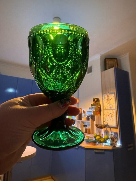 Фотография покупателя товара Набор бокалов из стекла Magistro «Варьете», 320 мл, 2 шт, цвет зелёный