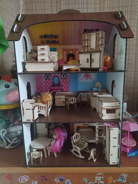 Фотография покупателя товара Деревянный домик с цветными обоями «Лоли» - Фото 1