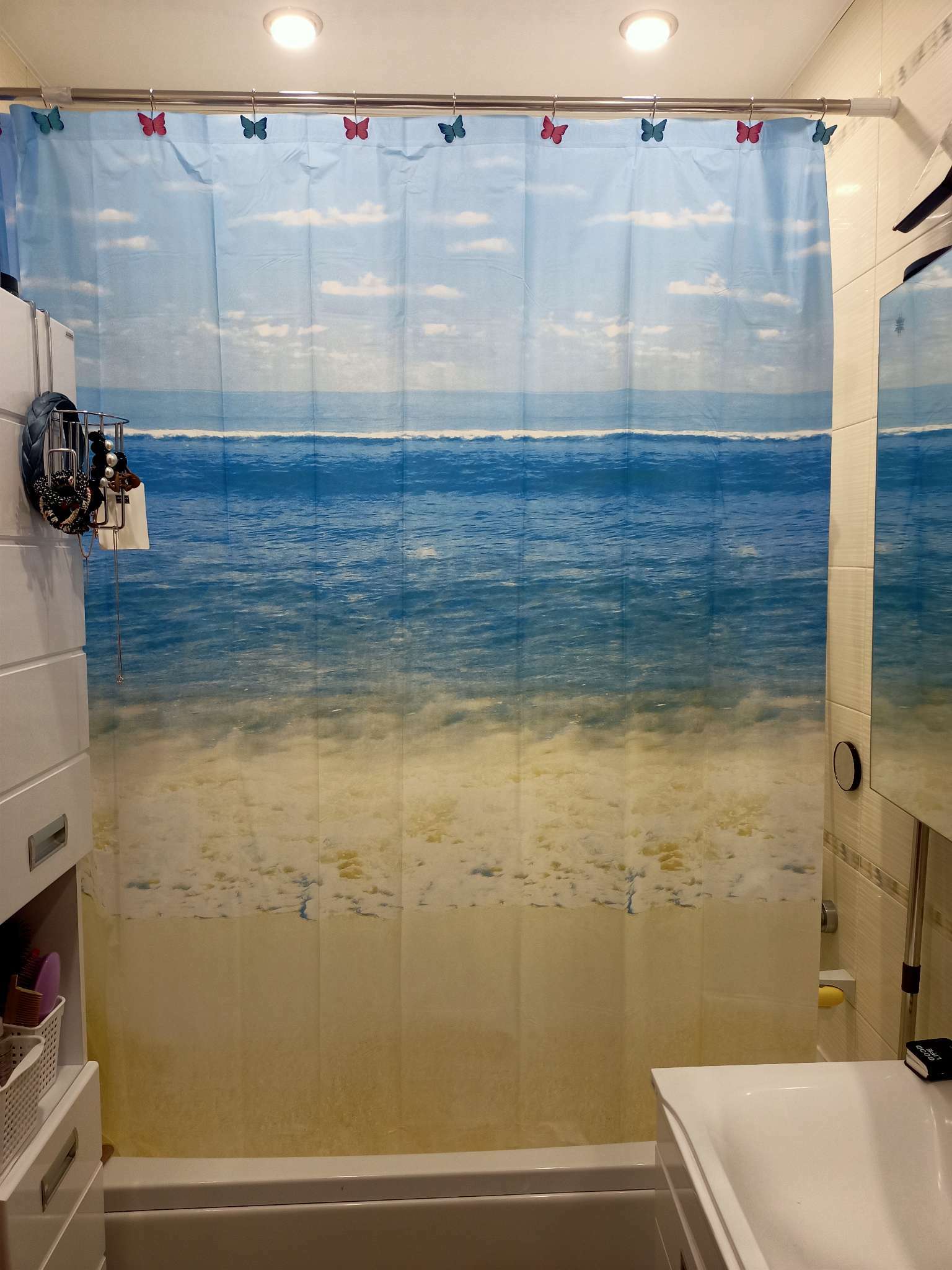 Фотография покупателя товара Штора для ванны Доляна «Прибой», 180×180 см, EVA - Фото 1