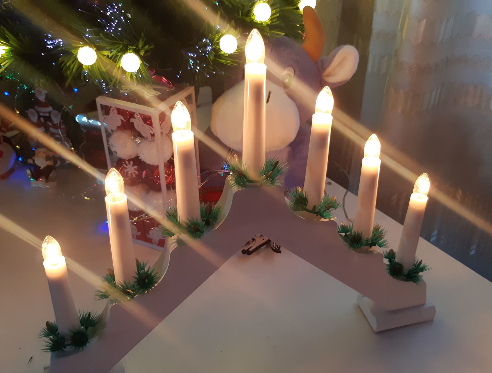 Фотография покупателя товара Светодиодная фигура «Рождественская горка» 39 × 31 × 5 см, дерево, 220 В, свечение тёплое белое
