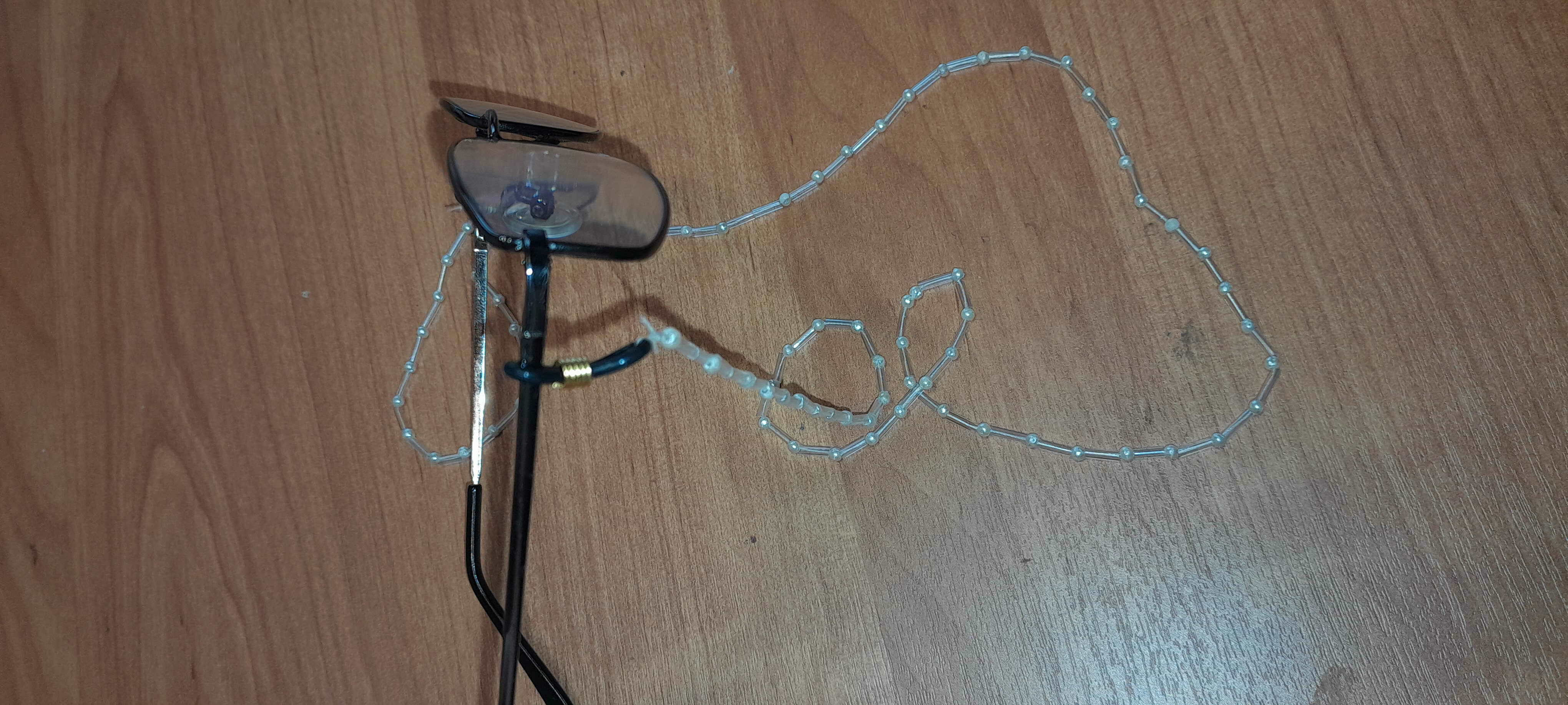 Фотография покупателя товара Резинка для цепочек/шнурков для очков (набор 10шт), цвет прозрачный в серебре - Фото 1