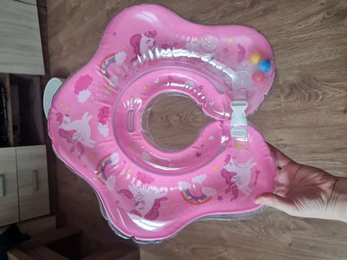 Фотография покупателя товара Круг для плавания новорожденных на шею Крошка Я «Монстрики», надувной, с ручками, фиолетовый - Фото 2