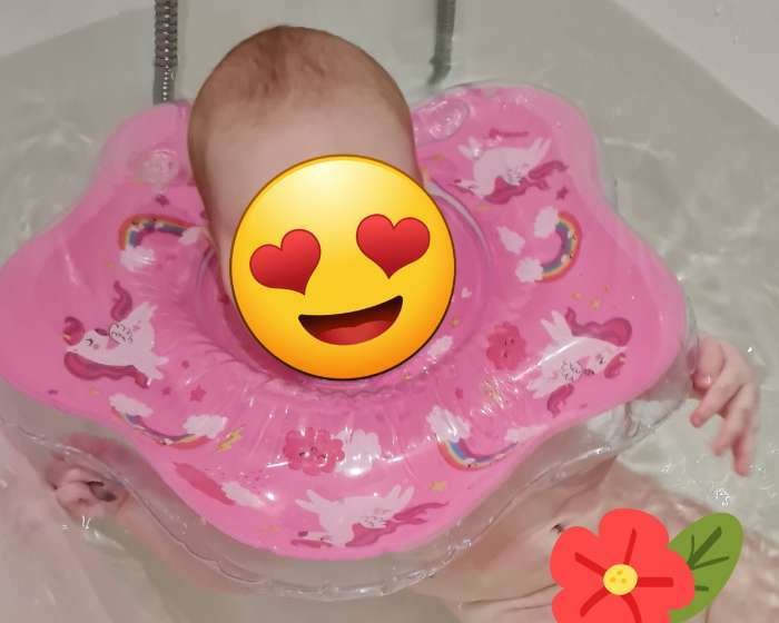 Фотография покупателя товара Круг для плавания новорожденных на шею Крошка Я «Монстрики», надувной, с ручками, фиолетовый - Фото 4