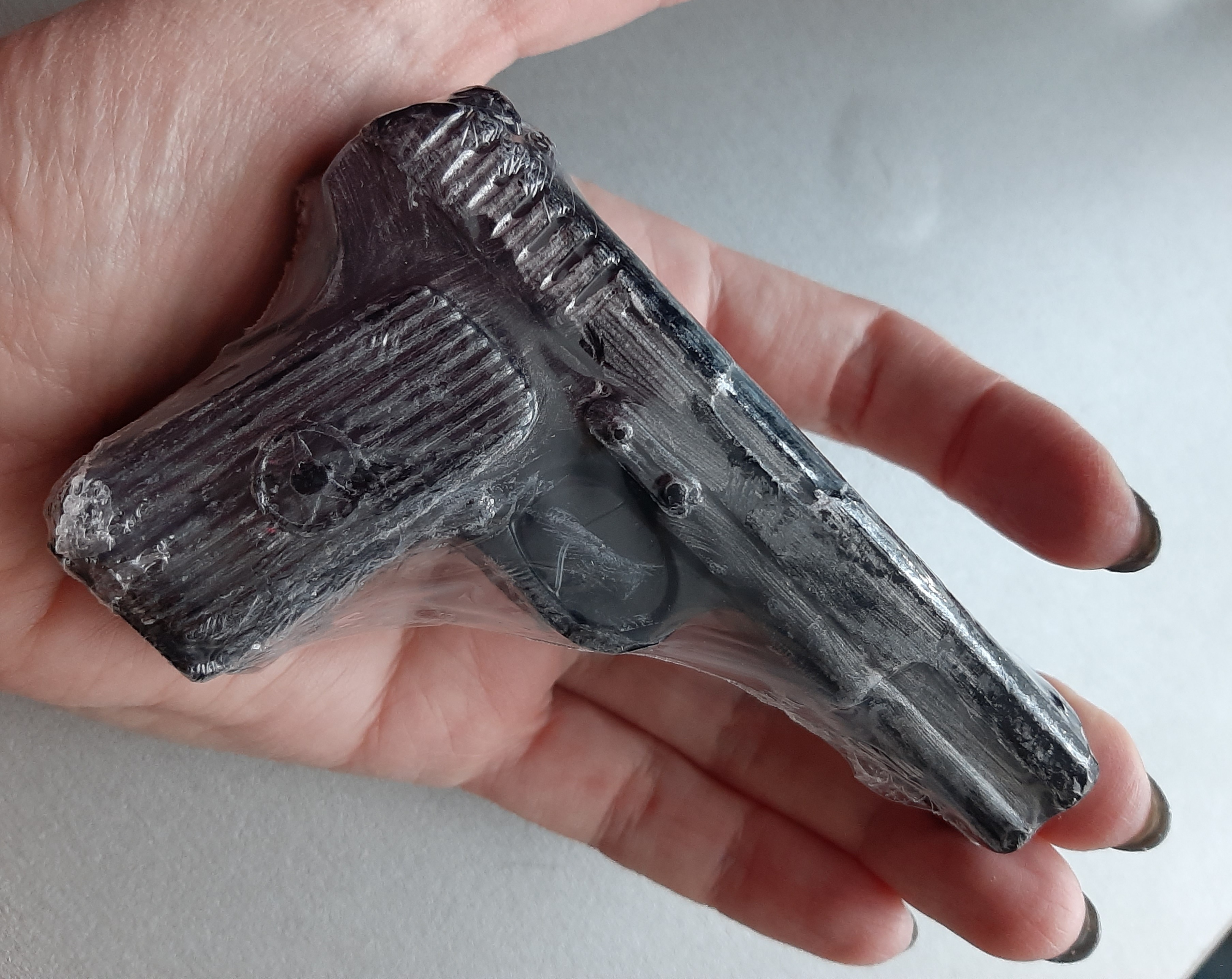 Фотография покупателя товара Фигурное мыло "Пистолет" чёрный 65 г