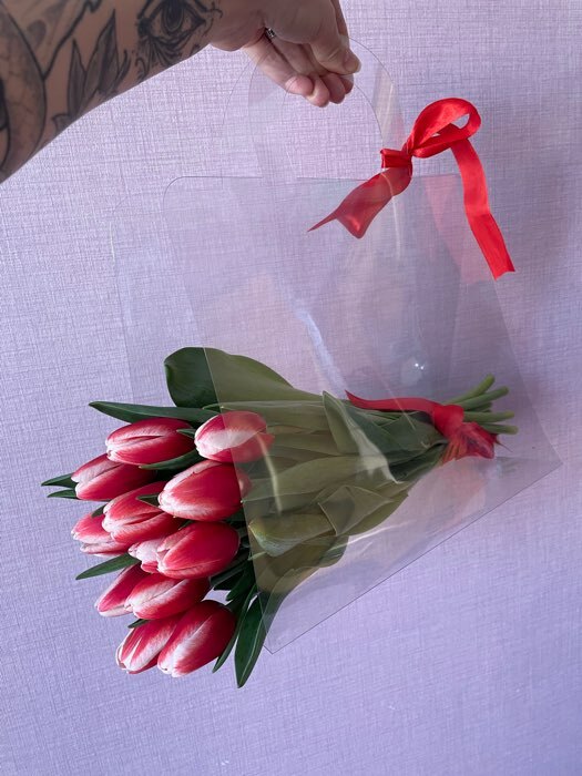 Фотография покупателя товара Переноска для цветов без ленты, 30х25х12 см - Фото 1