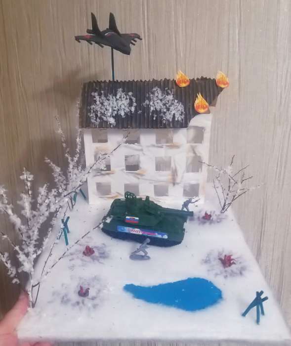 Фотография покупателя товара Танк пластмассовый «Боевой», 15 см - Фото 1