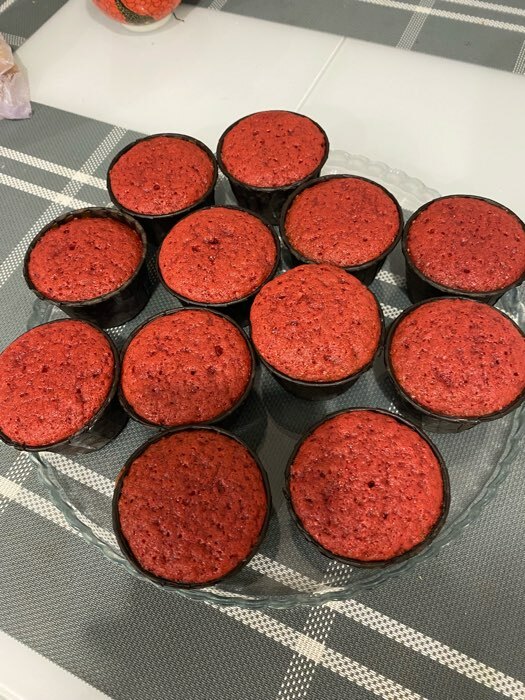 Фотография покупателя товара Форма для выпечки "Маффин", розовая клетка, 5 х 4 см - Фото 4