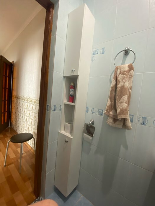 Фотография покупателя товара Пенал для ванной комнаты узкий "Вега 16" белый, 200 см х 20 см х 20 см - Фото 3
