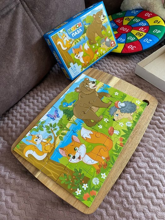 Фотография покупателя товара Макси-пазлы «Зверята в лесу», 30 деталей - Фото 1